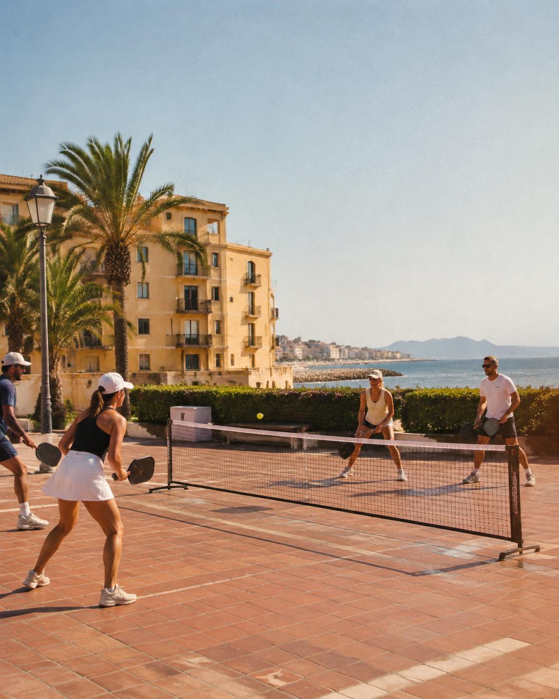 Imagen ilustrativa de una partida de pickleball